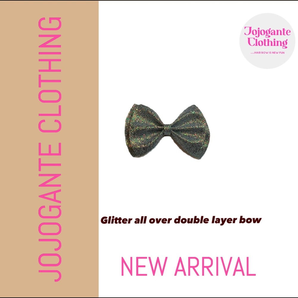 “Glitter all over double layer bow”